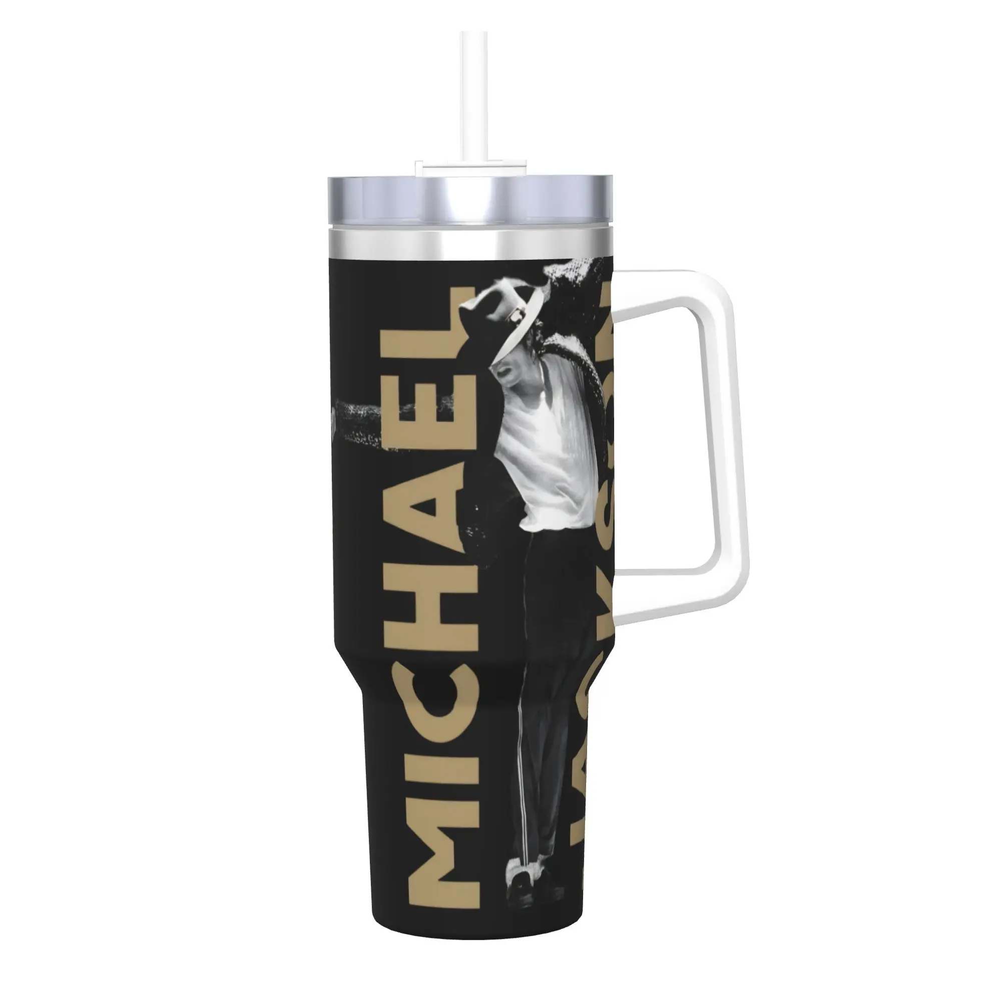 Edelstahl-Becher MJ Michael Jackson Thermobecher Isolierte Heißgetränke-Autobecher Camping-Wasserflasche