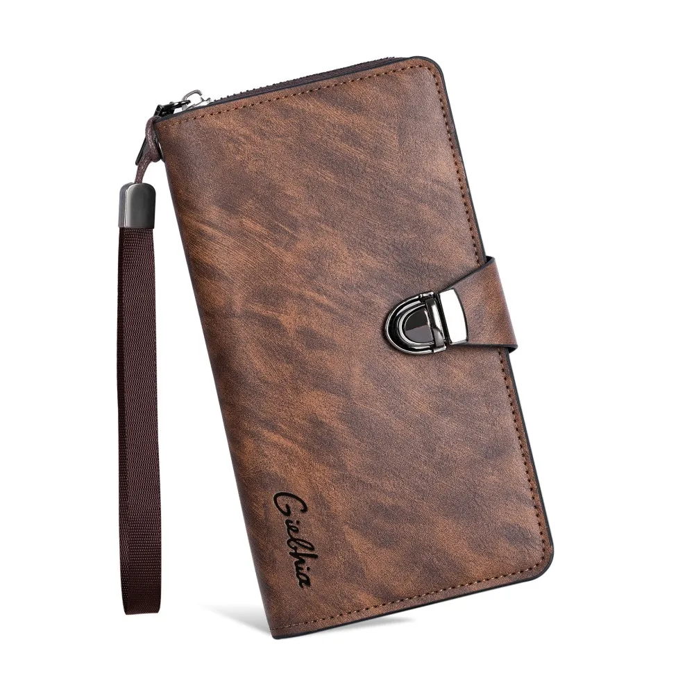 Multiple Card Slots Male Long Wallet Elegant Large Capacity Fashion Clutch Wallet Anti Theft Handhold Coin Purse Gift for Men