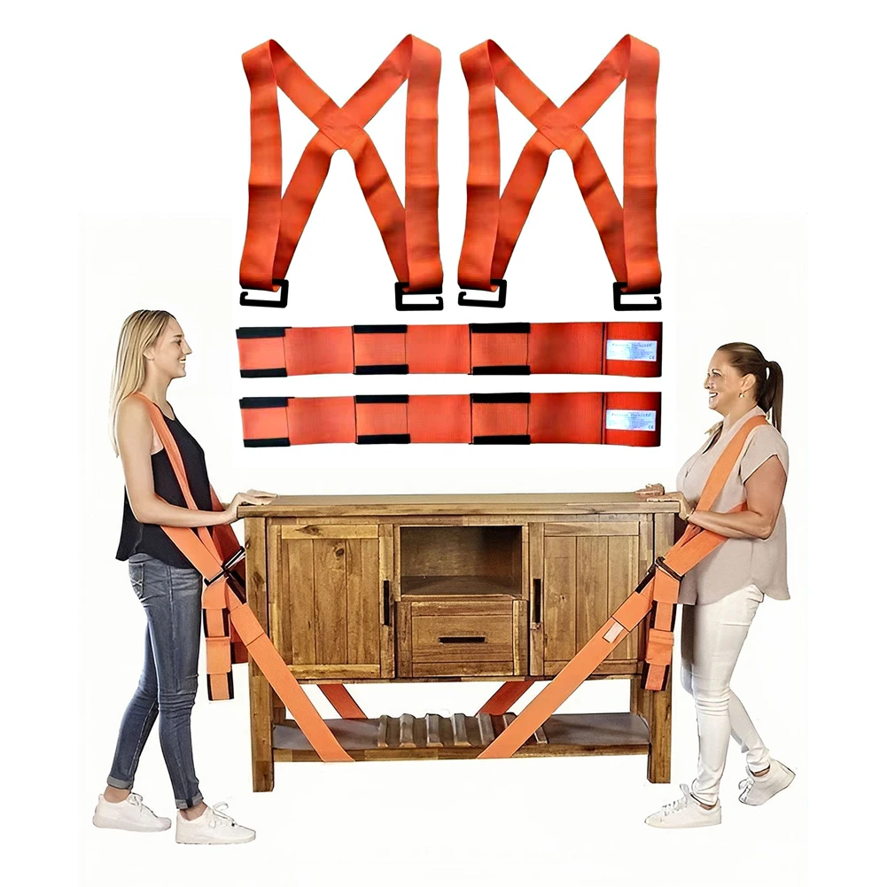 Labor Saving Furniture Moving Belt Rope Tension 2-Person Lifting Straps Lift Move Carry Appliances Mattresses Up Easily