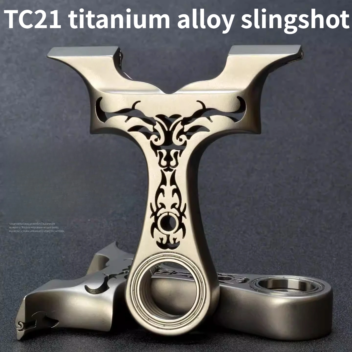 

Titanium alloy dragon teeth high-power adult specific hollow slingshot outdoor competitive titanium alloy slingshot