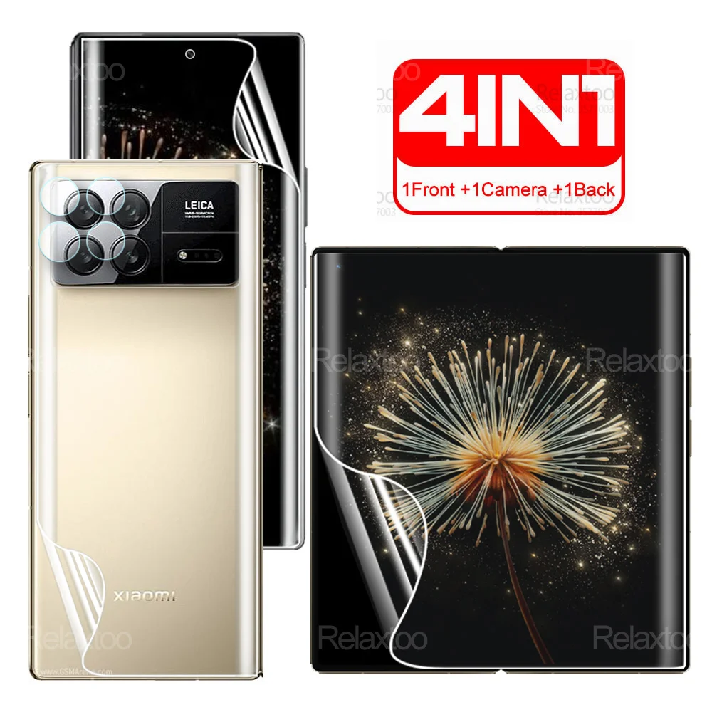 4-в-1 Передняя и задняя Гидрогелевая пленка для стекла объектива для Xiaomi Mix Fold 3 5 Защита для экрана Mi MixFold 2 Fold3 Fold2 MixFold3 MixFold2