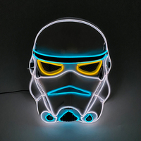 Colorful Film Theme LED Light Up Mask Halloween Luminous Glowing Face Mask Men Women Cosplay Props Flashing Mask Costume