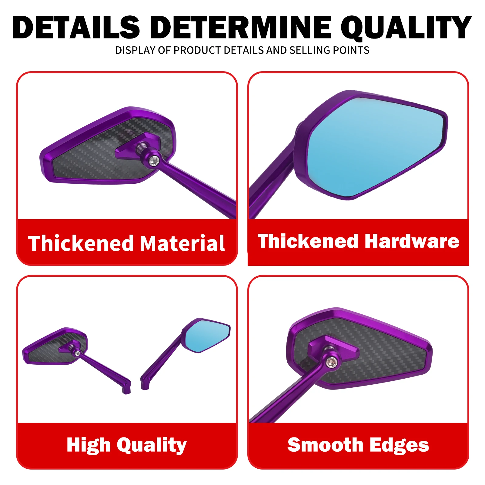 Motorcycle Rearview Mirrors Left Right Side Mirror 8MM Thread For Harley Touring Glide FLHR Dyna Sportster XL Softail Breakout