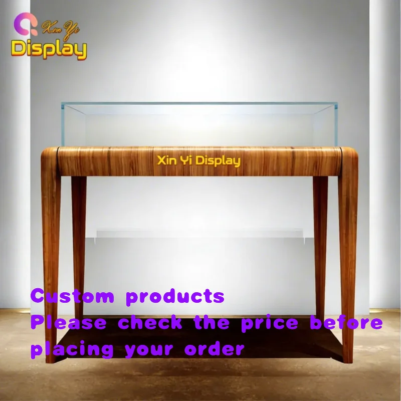 custom.Modern Anti-Theft Lockable Jewelry Display Cabinet Tempered Glass LED Spotlight Eco-Friendly Durable Design Jewelry R
