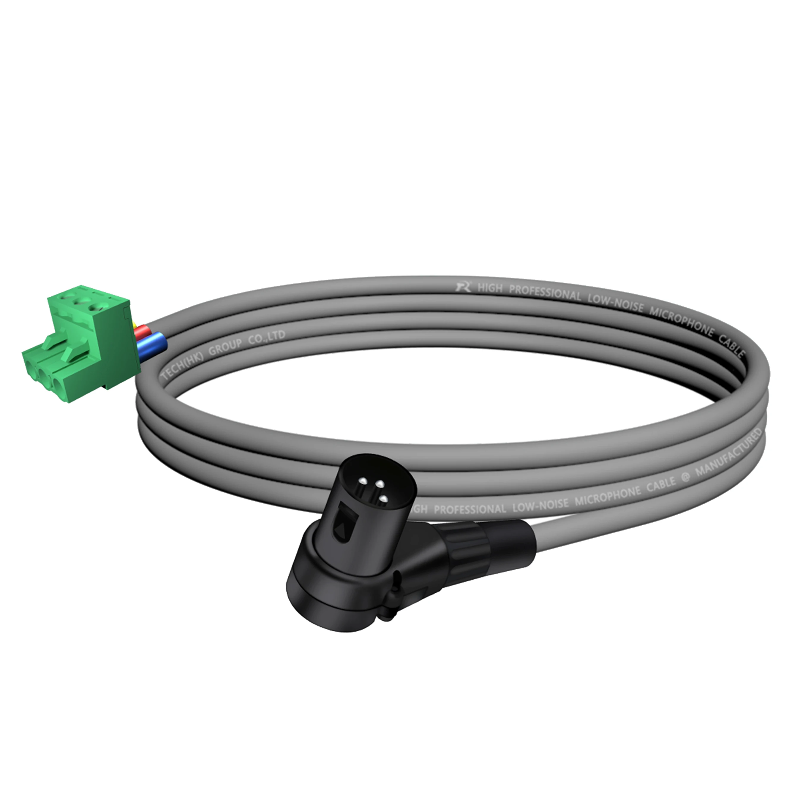 Rechtwinkliges XLR 3-Pin Stecker/Buchse auf grünes 3-Pin PCB Schraubklemmenadapterkabel, 3-adriges XLR-Mikrofonkabel für Lautsprecher – Detail 15