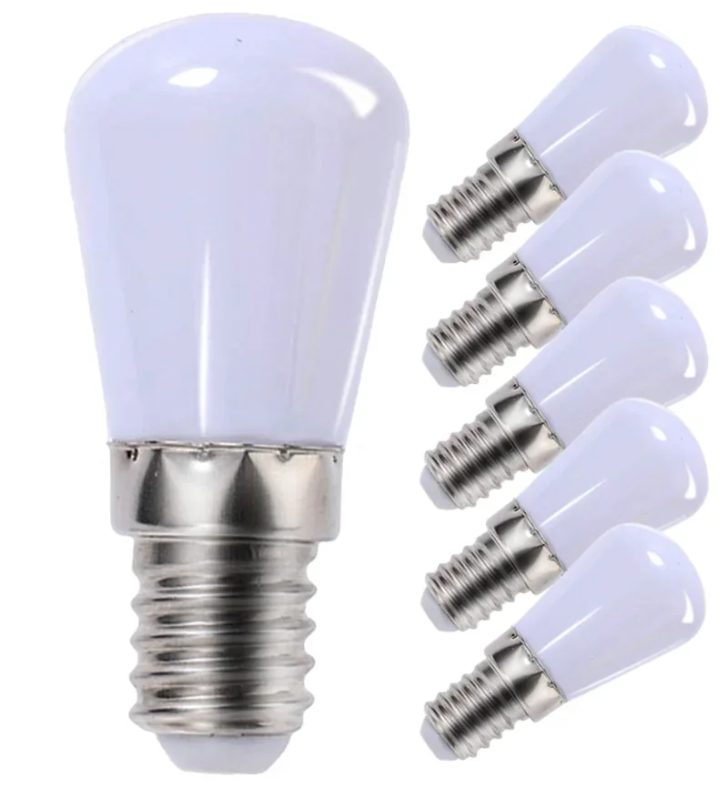 2/4PCS E14 Light Bulbs Mini Refrigerator Lamp Bulbs Refrigerator Light 220V LED Screw Bulbs for Refrigerator Display Cabinets