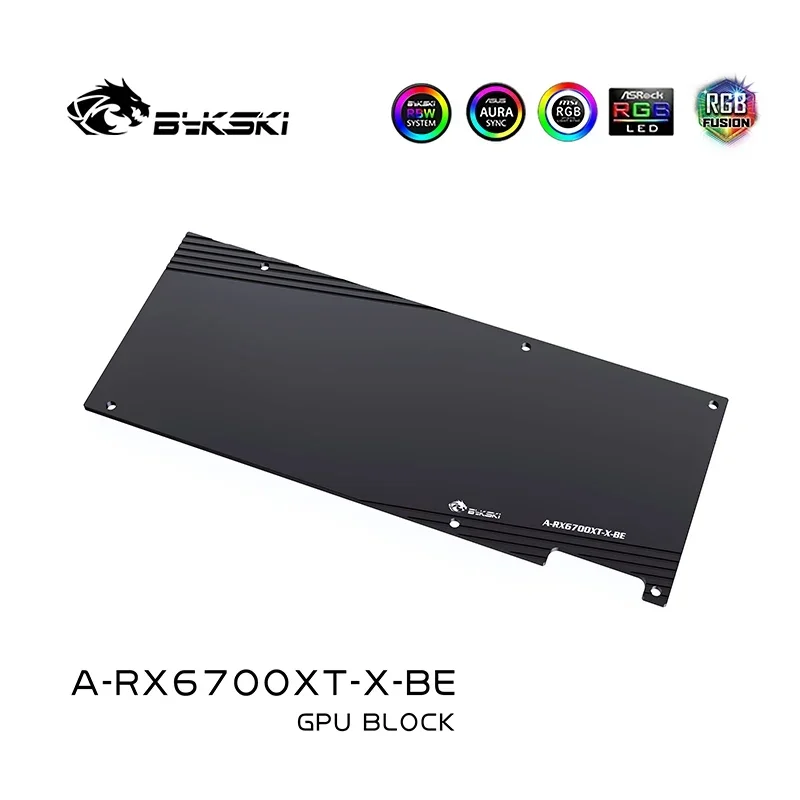 Bykski rx 6700 gpu bloco de água para amd rx 6700xt safira xfx asrock placa vídeo/vga radiador cobre/12v 5v A-RX6700XT-X