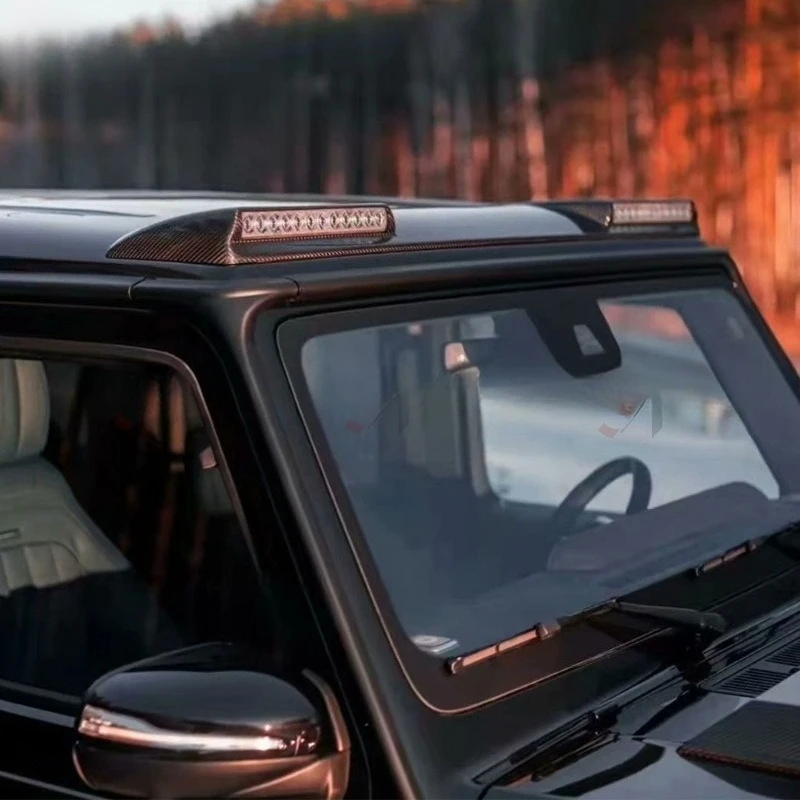مناسبة لمرسيدس بنز كبير G-class W463 W464 ألياف الكربون الجافة ضوء السقف G63 G500 تعديل BS ضوء السقف #3