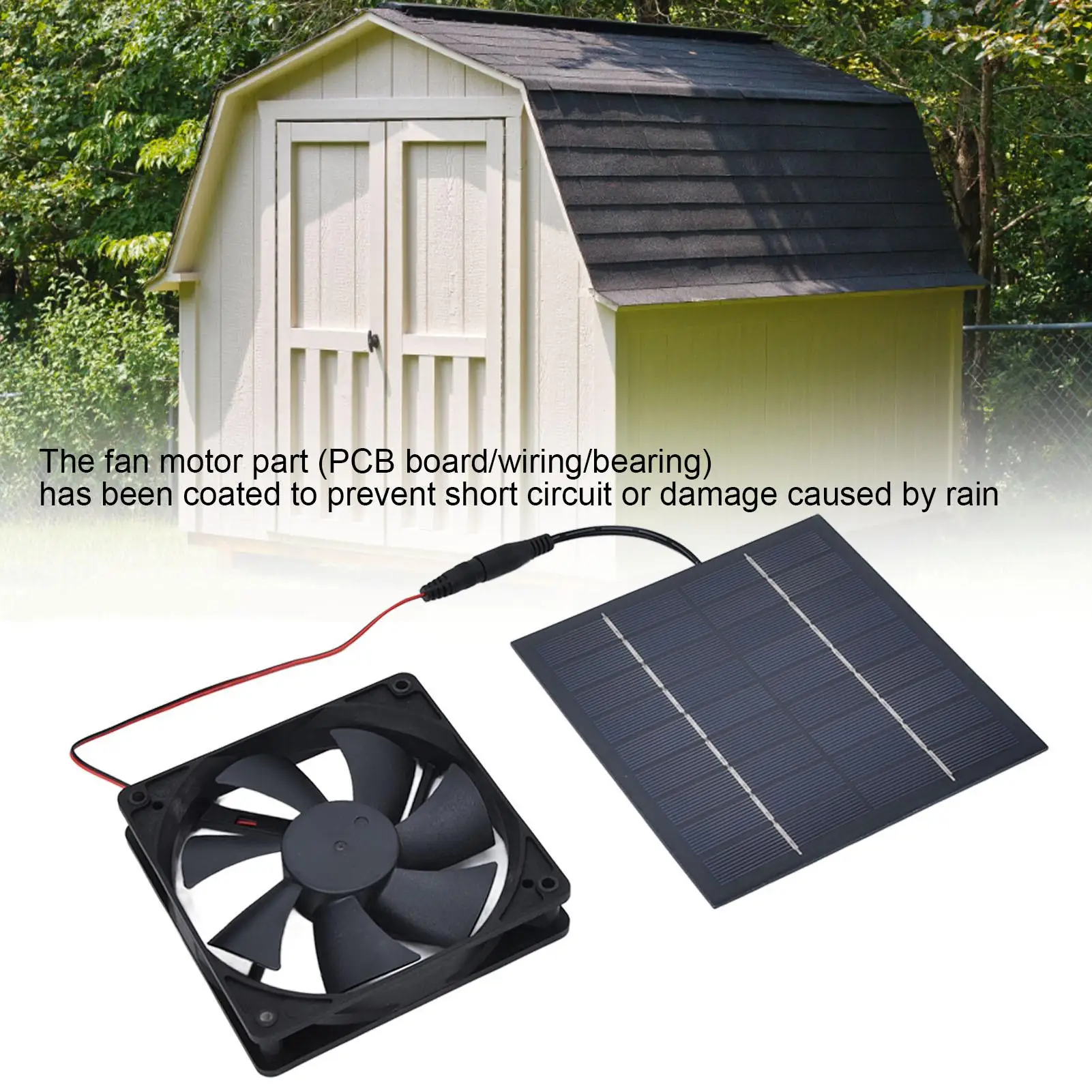 

12V Solar Powered Exhaust Fan - Waterproof 3000 RPM for chicken Coops & Multipurpose Cooling Solutions