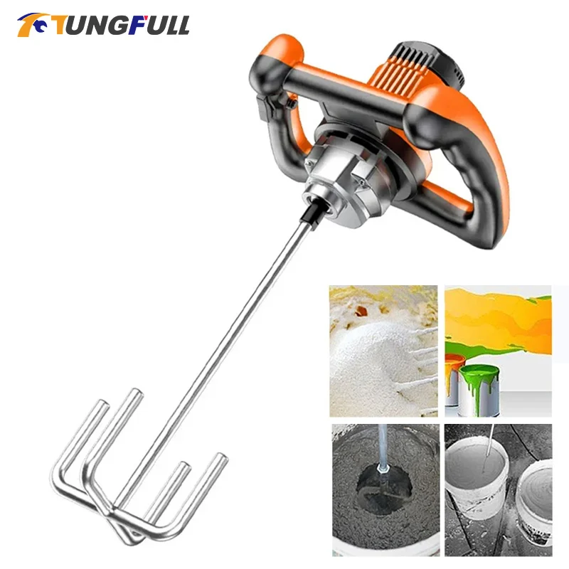 Electric Concrete Mixer 6 Speed Mixing Machine Paint Stirring Tool Paint Stirring Rod Mortar Beater Construction Mixer