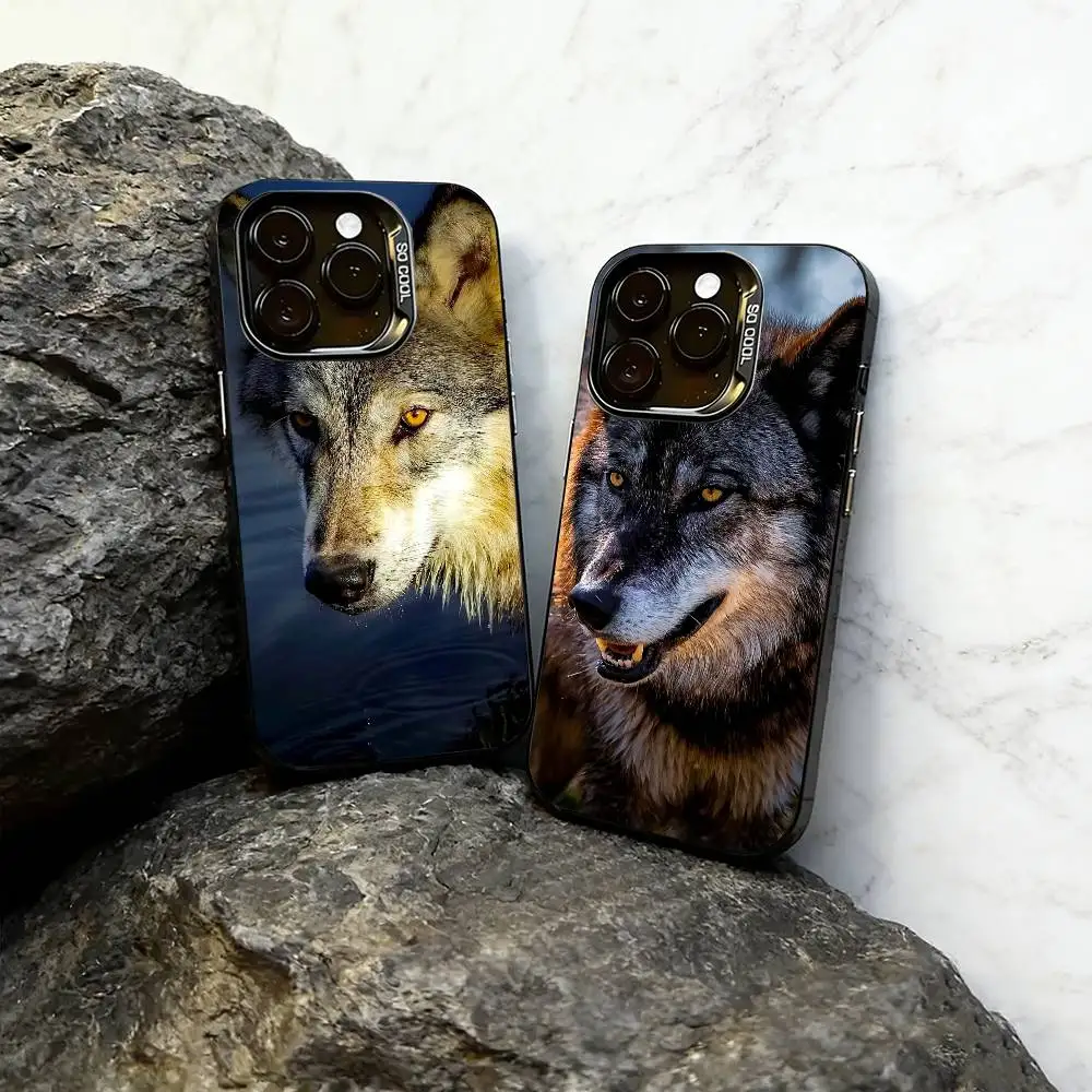 

Forest Wolf Phone Case For iPhone 17,16,15,14,13,12,11 Plus,Pro Max,XS,Colorful Silver Black Cover