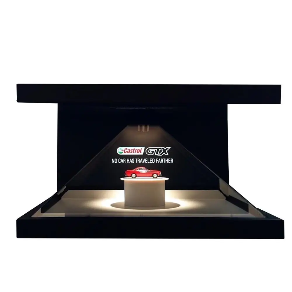 Dreamoc Advertising Player with Piramide Holografica 3D Escaparate Hologram Box 16:9 Format Made of Glass