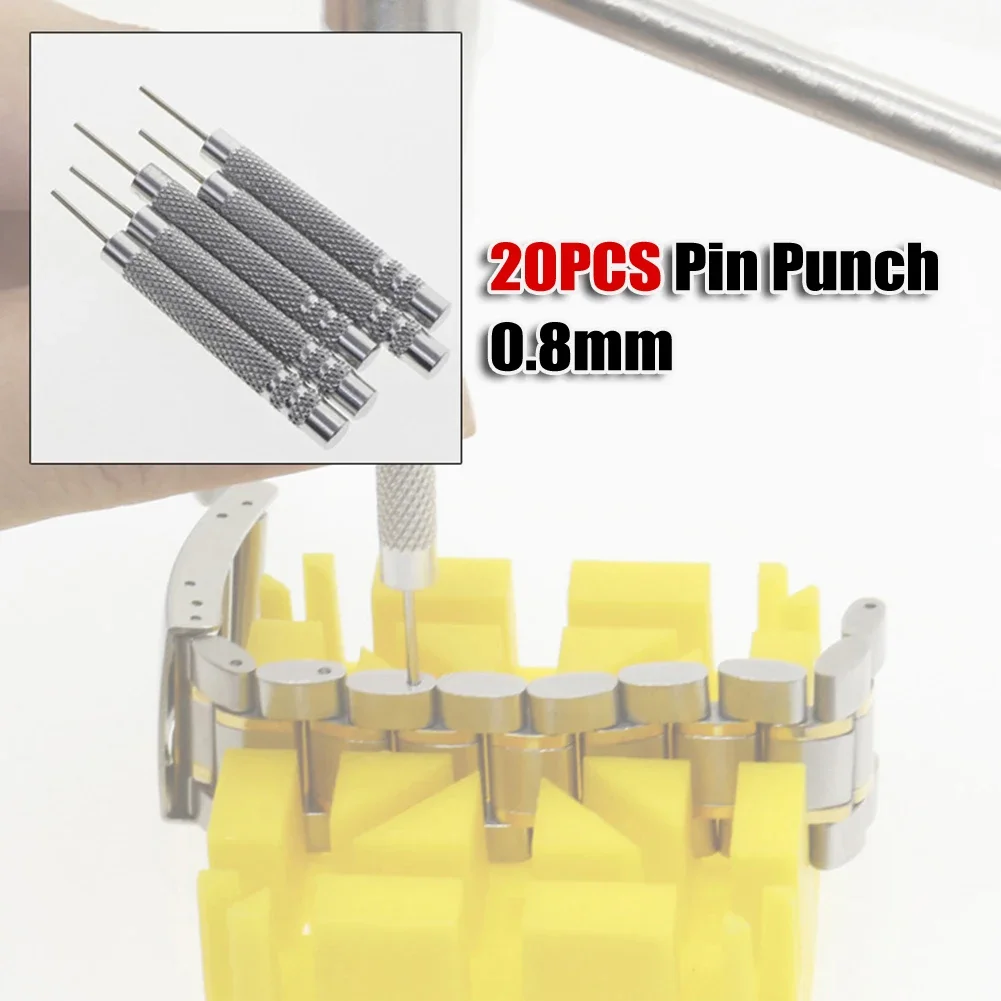 20 Pcs Pin Punch Aluminum Alloy Hand Tools Hot Sales Pin Punch Remove And Adjust Watch Silver Workshop Equipment