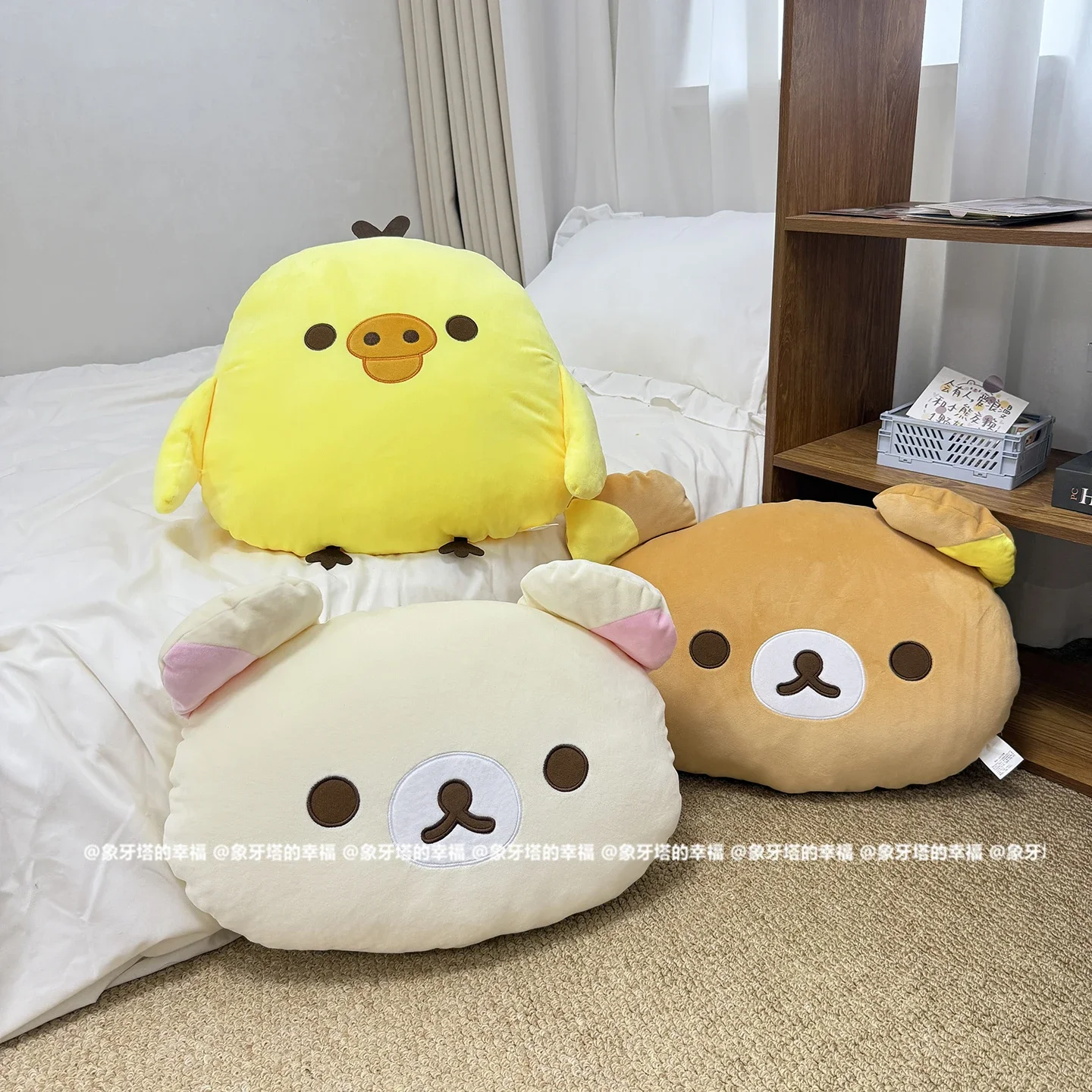 

Мягкие плюшевые игрушки Rilakkuma Kiiroitori, очень мягкие, коричнево-белый медведь, цыпленок, плюшевая игрушка, обнимающаяся подушка, домашний декор, подарок