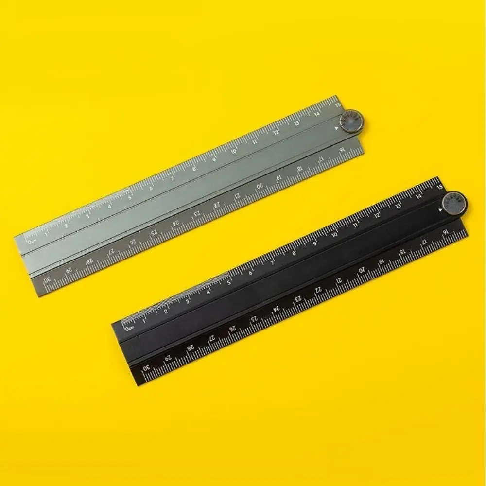 Простая стильная складная линейка 15 см 30 см, креативная металлическая канцелярская линейка, алюминиевый сплав, складной студенческий измерительный инструмент для рисования