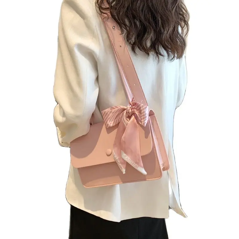 

Versatile Shoulder Bag Trend Messenger Bag High Quality PU White Pink Crossbody Bag Lady Women's Bag Birthday Holiday Gift