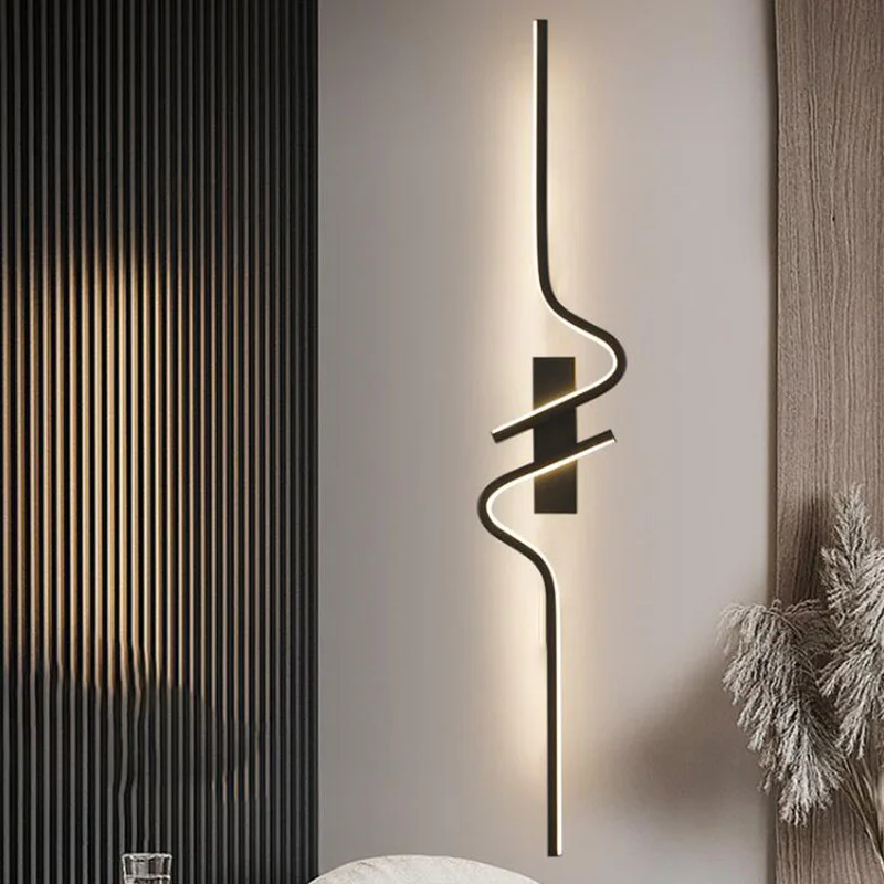 

Modern Long LED Wall Lamp Minimalist Led Light Bedroom Bedside Long Strip Wall Sconces Living Room Home Indoor Lighting Fixture