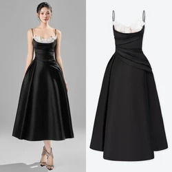 Customized Jiayigong  Classic Modern Style Formal Evening Square Collar A-line Lace Pleats Bespoke Occasion Dresses