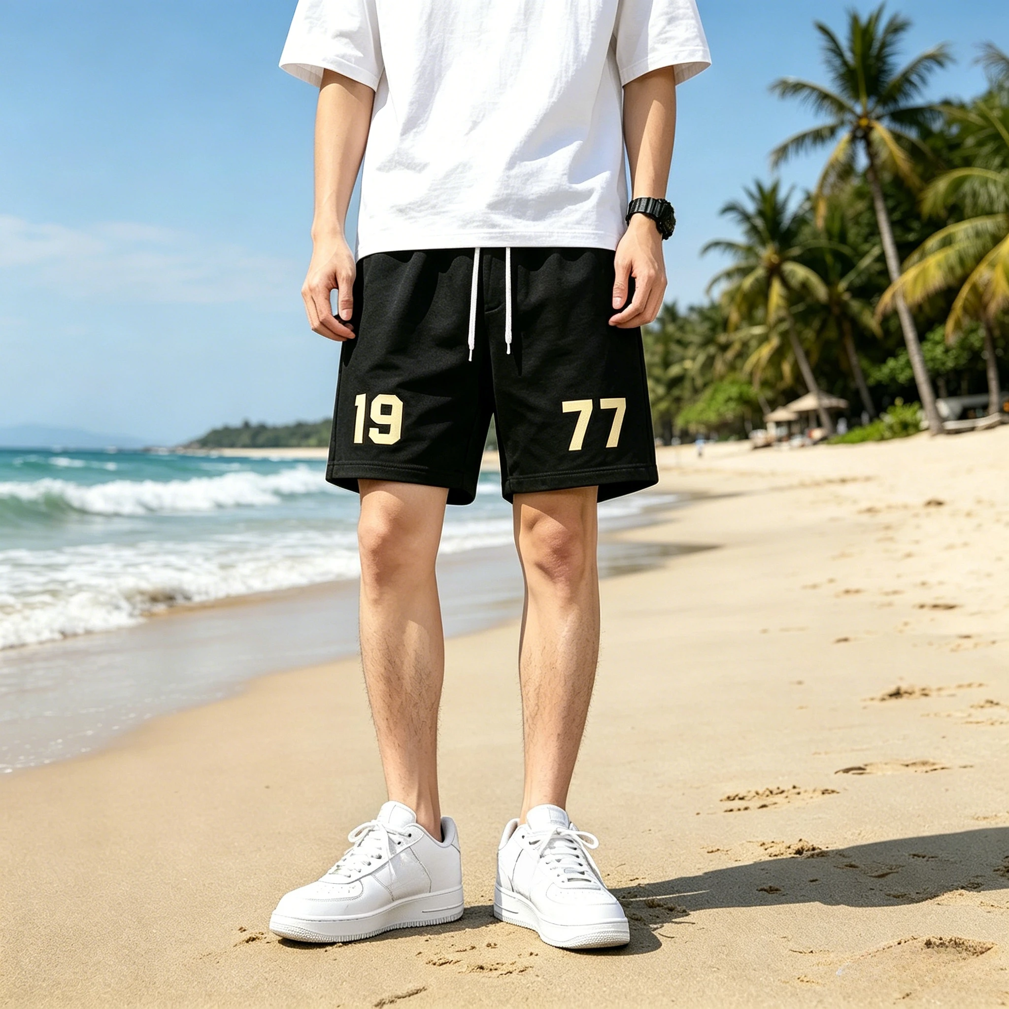 Men's Summer Fashion 3D Print Digital Pattern Shorts Casual Beach Swim Shorts Outdoor Sports Shorts Vacation Style Shorts