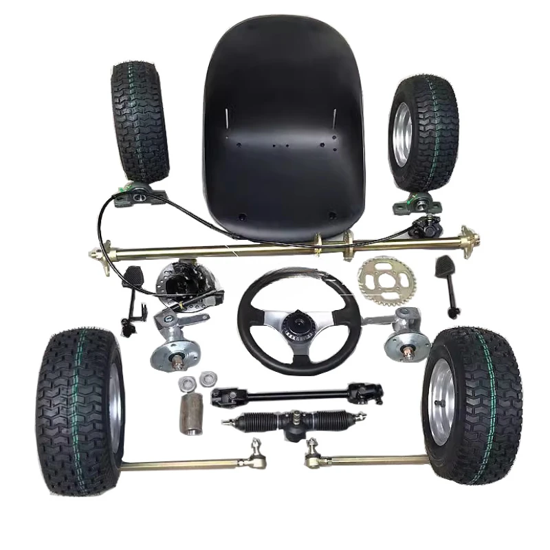 

Modified kart accessories, drift four-wheeler front and rear suspension, steering 1 meter rear axle with 13X5.00-6 tires