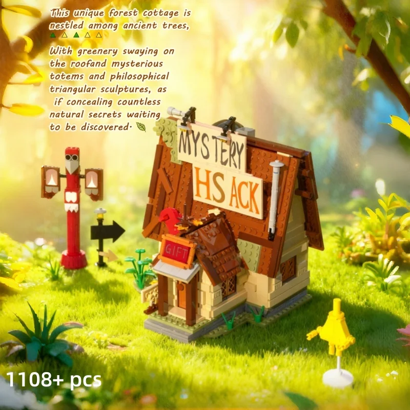1108 + قطعة مجموعة بناء المقصورة الرائعة للغابات |   DIY نموذج المقصورة الخشبية بناء قطعة الديكور |   هدية الهالوين وعيد الميلاد