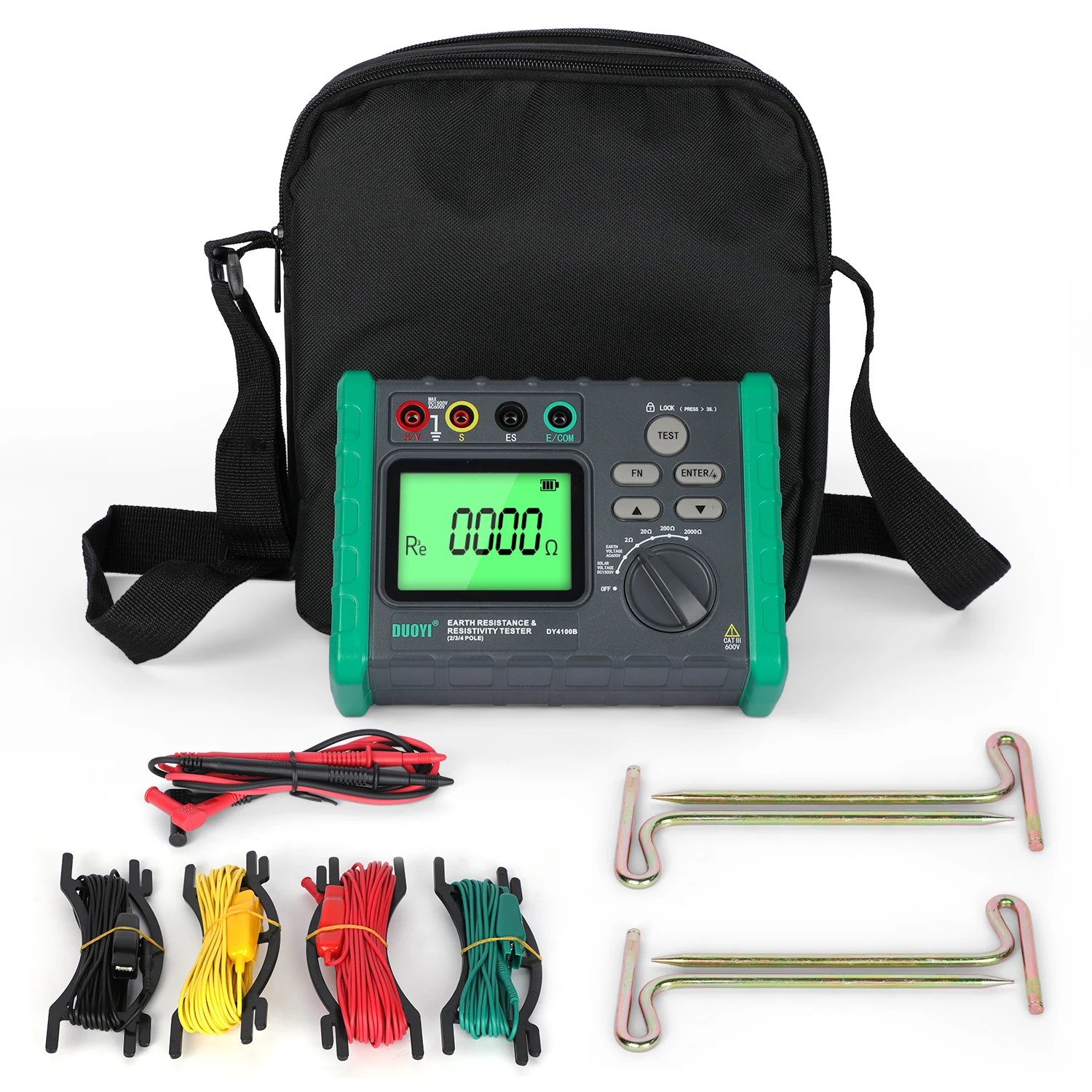 DUOYI 4100B Digital Ground Resistance Test Lightning Protection Detection Measuring Instrument Rocker Ground Resistance Tester