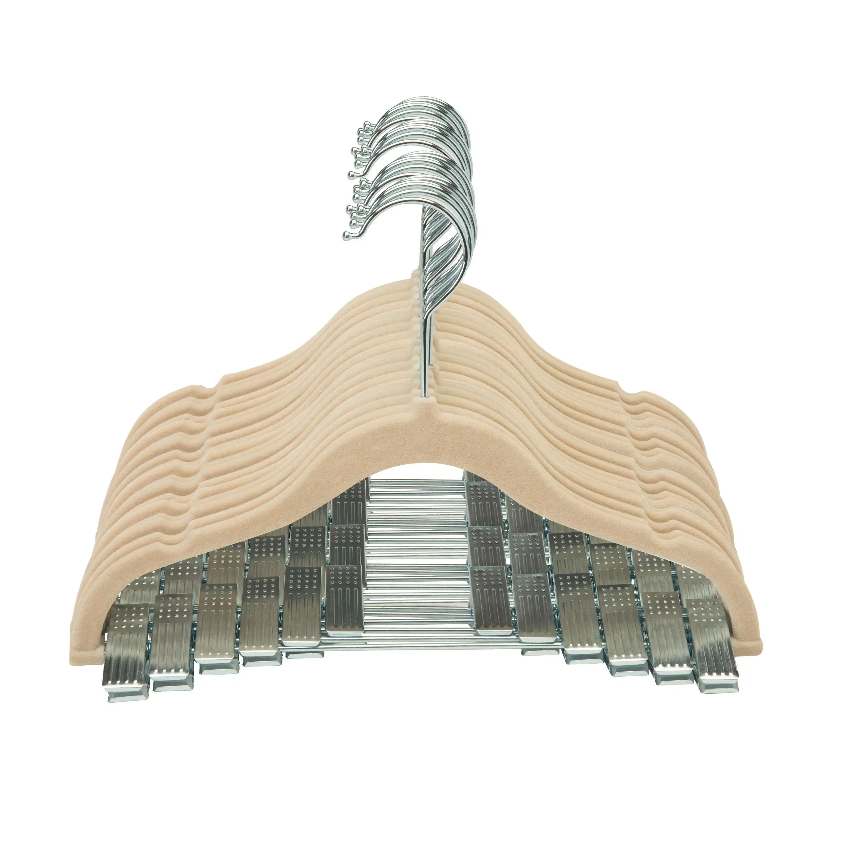 

24 Pack Children's Velvet Hangers in Ivory