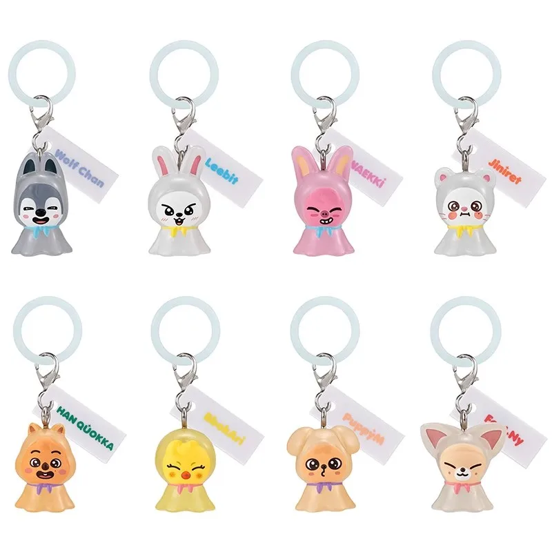 

Bandai Original 8Pcs Gashapon めじるしアクセサリー Stray Kids SKZOO Toys For Kids Gift Collectible Model Ornaments