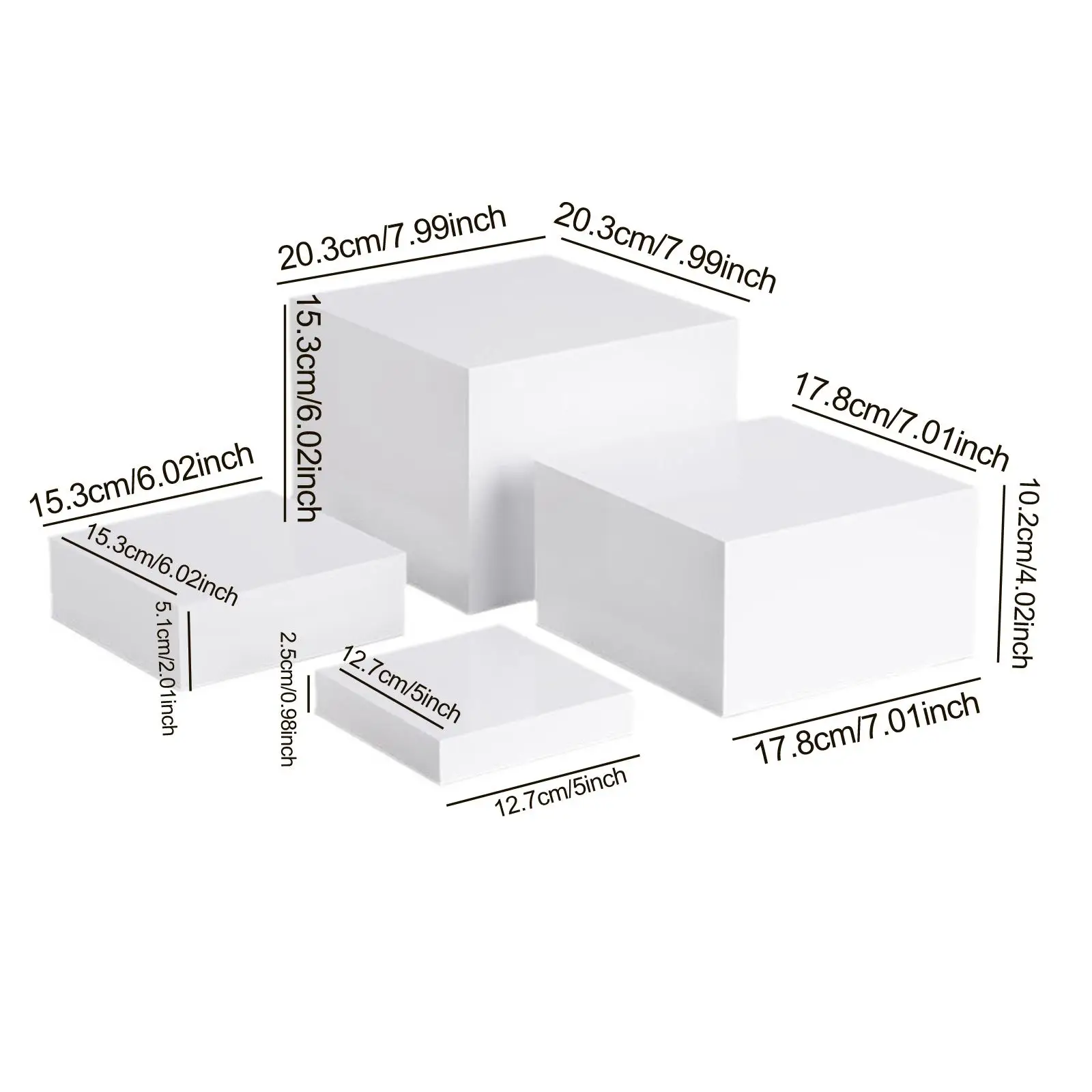 4x Buffet Riser Cube Display Nesting Riser Acrylic Cake Food Display Stand for Candy Food Brunch Restaurant