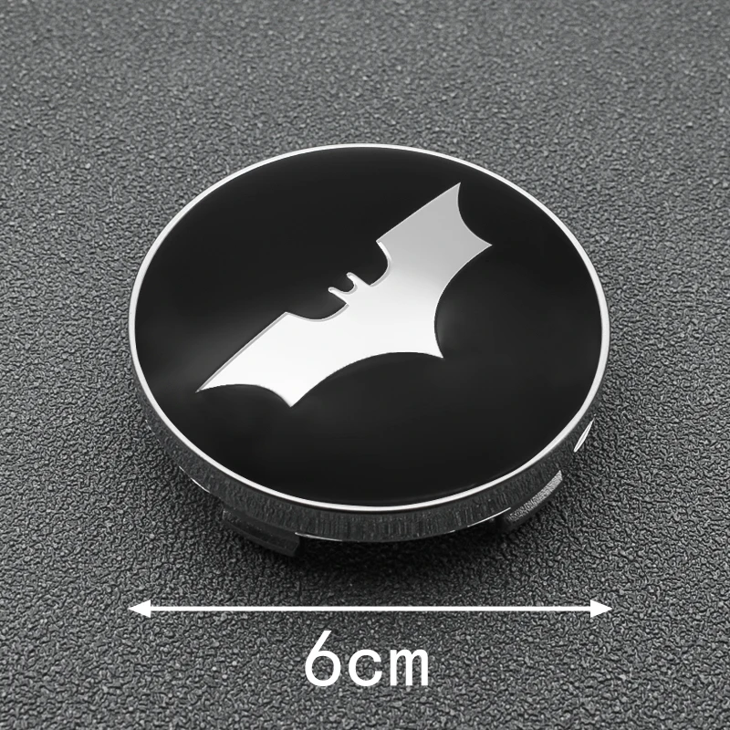 4Pcs 56mm 60mm Car Bat Emblem Badge Sticker Car Wheel Hub Center Caps Rim Cover Stickers Decoration Tools Auto Accessories