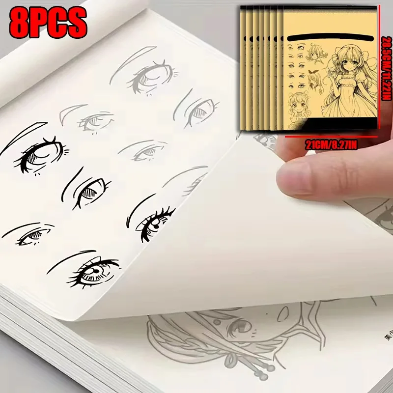 Libro de dibujo artístico de líneas de personajes de Anime, 48 páginas para principiantes, contornos dibujados a mano, práctica de rastreo, suministros de arte de pintura