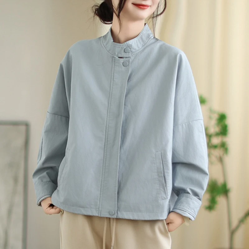 Kurtki damskie Masss Wasss 2025 Jesień Klasyczna Moda Oversize PU Kurtki Damskie Rekreacyjne Płaszcze ze Sztucznej Skóry Luźne Vintage Wiatrówki