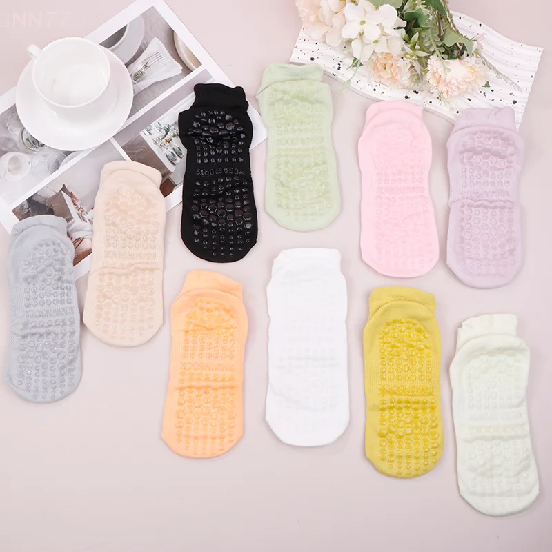 1Pair Women Anti-Slip Sock Trampoline Yoga Sock Cotton Breathable Short Socks Elasticity Sport Boy Girl Outside Sport Socks