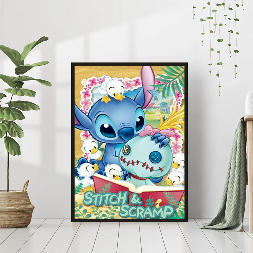 Disney Lilo Stitch Diamond Embroidery DIY Painting With Rhinestones Cartoon Complete Kit Mosaic Sale Wall Decoration Living Room