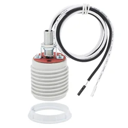 E26 Ceramic Light Socket Medium Base Bulb Socket Light Threaded Lamps Holder for Halogen / LED Bulb with White Shade Ring