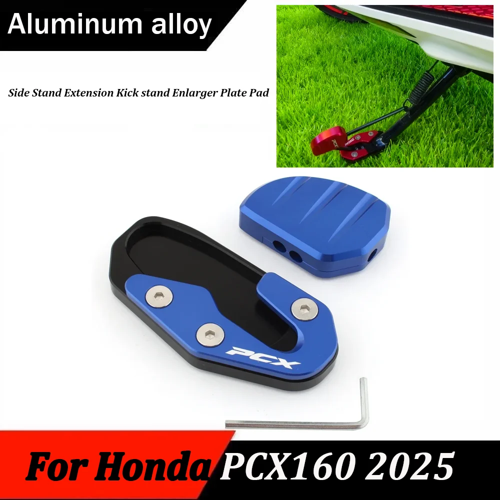 

NEW Motorcycle Accessories CNC Side Stand Extension Kick stand Enlarger Plate Pad For HONDA Pcx160 Pcx 160 Pcx-160 2025