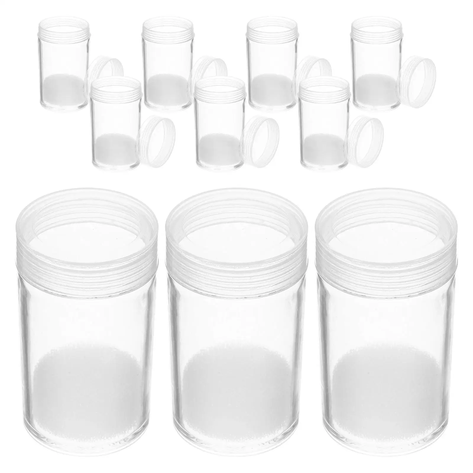 

10 Pcs Coin Storage Bucket Tubes Plastic Holders Protective Boxes Round Game Collecting Container Airtight Bank Spacesaving