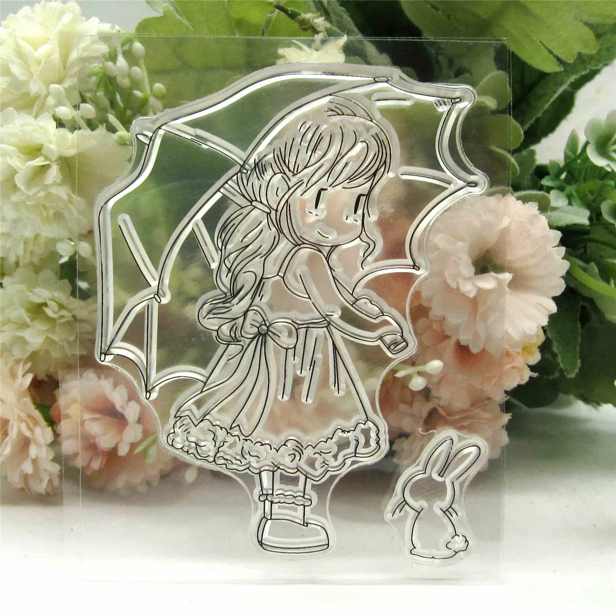 Custom ClearRubber Silicone Clear Stamps for Scrapbooking, Tampons, Transparents Seal, Background Stamp, Card Making, DIY Girl