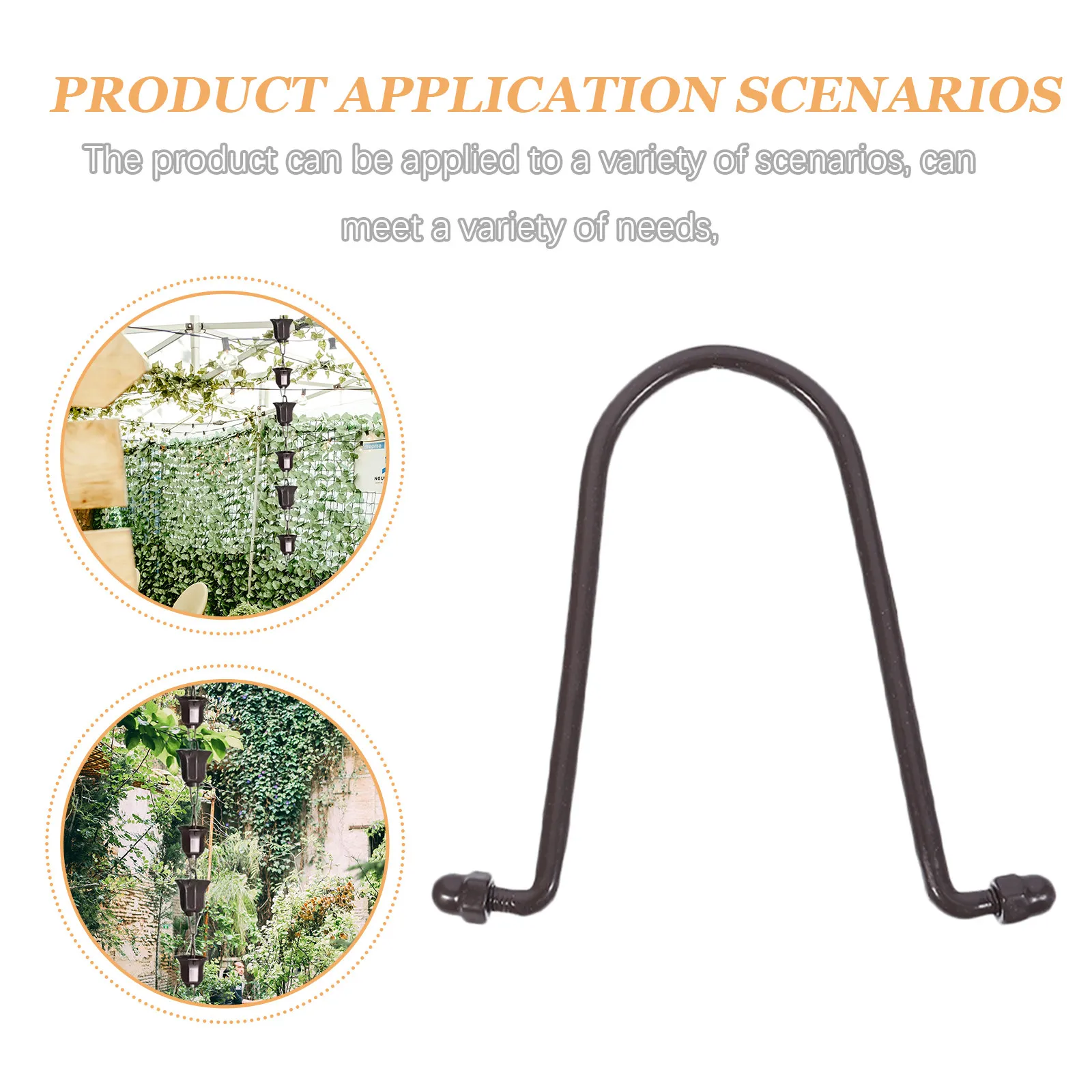 4Pcs Rain Chain Hooks Metal Downspout Adapter Rustproof Outdoor Garden Rain Chain Installation Hook Replacement Parts