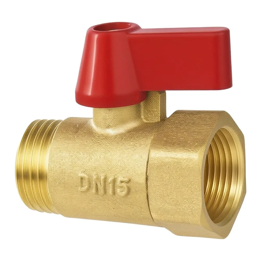 Compact Brass Ball Valve 1/2 Inch NPT Inner Outer Thread for Reliable Manual Flow Regulation in Piping Installations