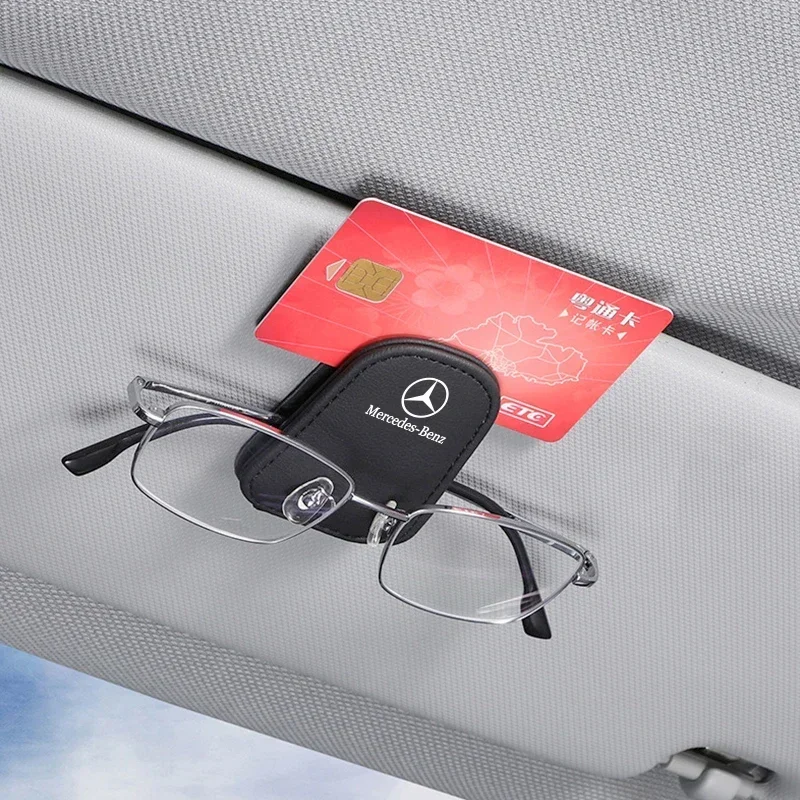 Car Glasses Sun Visor Box Auto Sunglasses Clip Card Accessories For Mercedes Benz AMG W203 W206 W220 W205 W211 W212 W201 W210