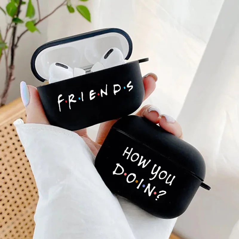 Classic TV Show Friends Quotes Pattern Case for Apple Airpods 3  2 Pro Pro2  Words of Friends Earphone Bluetooth Headset Cases