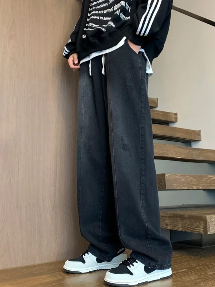 

Мужские джинсы American Claw: весенне-осенние, свободные, прямые, повседневные, длинные брюки, модные, стильные, свободные, широкие штанины