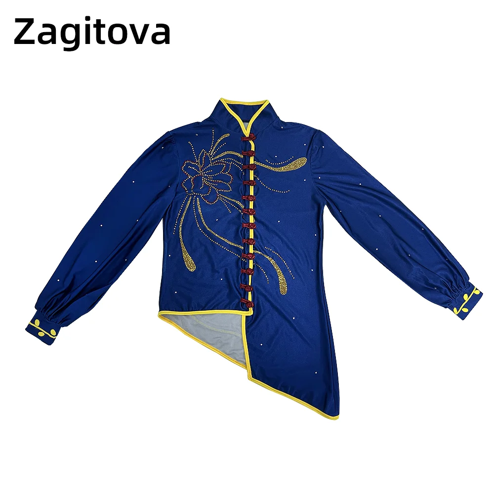 ZAGITOVA Figure Skating Dress For Men And Boys Ice Skating Clothes Ice Dancing Turquoise Style With Rhinestones Couple Style