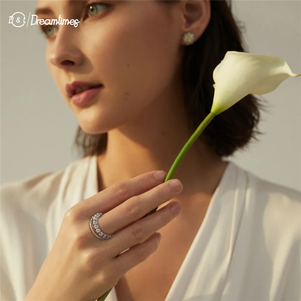 Edelstahl-Drehperlen-Angstlöseringe Offene Stressabbau-Fidget-Ringe für Frauen und Männer 2026 Modeschmuck Geburtstagsgeschenk – Detail 5