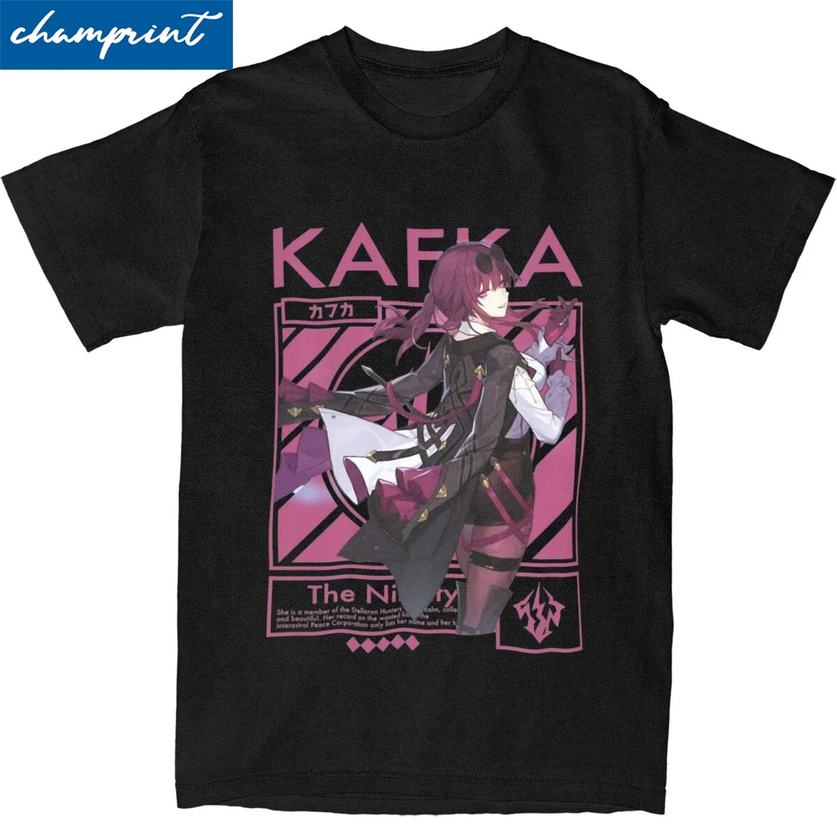 Hip Hop Honkai Star Rail KAFKA Tshirts Men Cotton Short Sleeve Round Neck Summer Tops Shirts