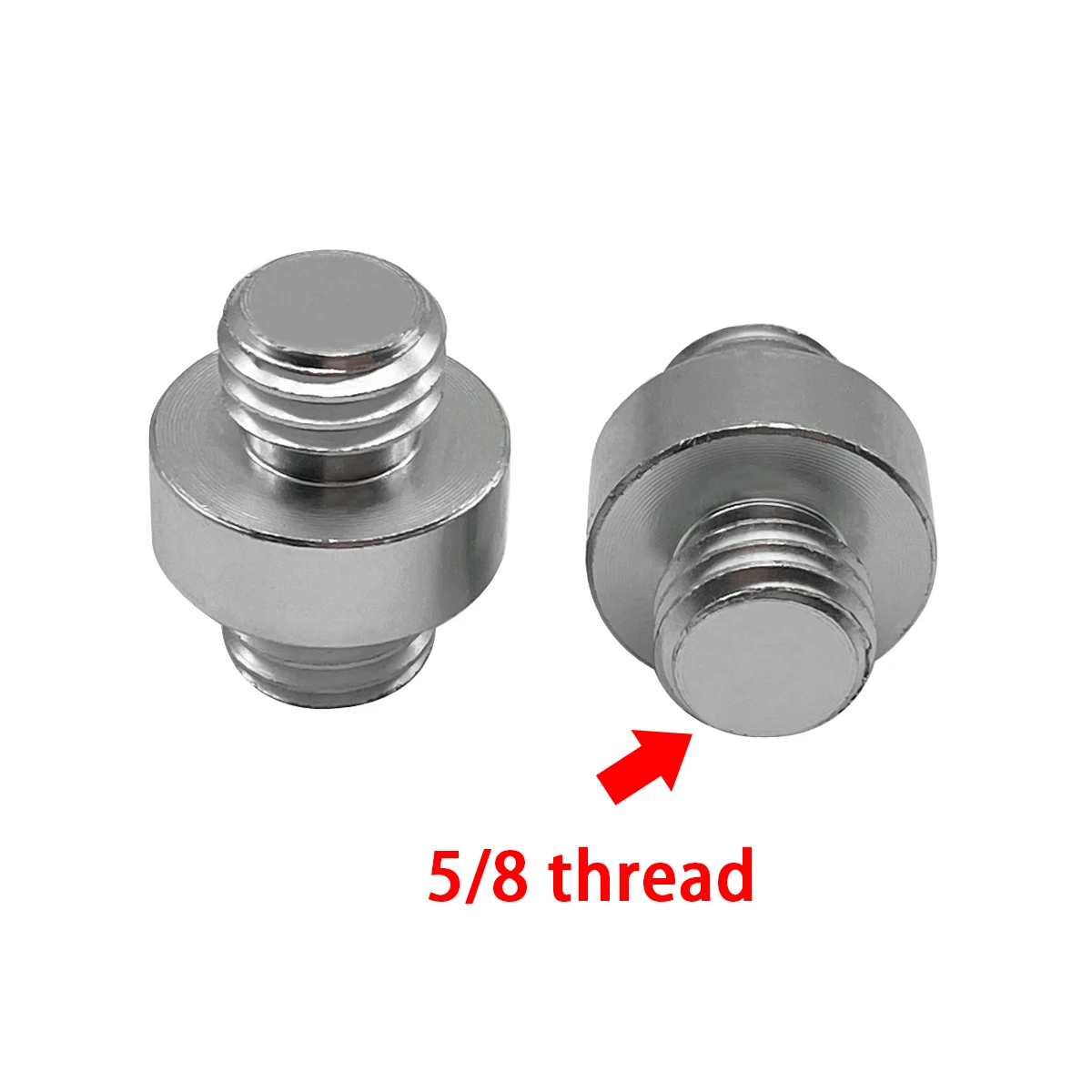 Silver 2Pcs Aluminum Steel Thread GNSS RTK Prism Adapter for Total Station Prism Poles GPS Dual Threaded adapter