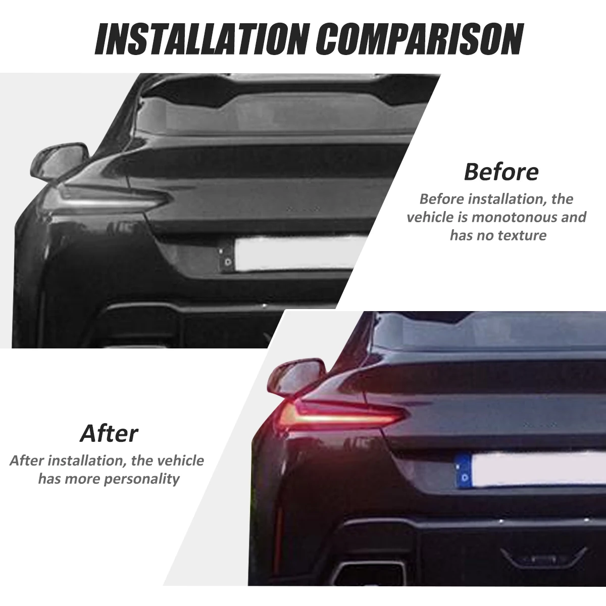 For BMW Z4 2019+ taillight black shell, car rear taillight black modification accessories ABS transparent gray 2pcs