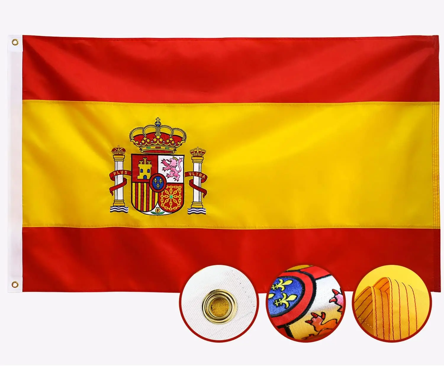 Flagnshow 210D Nylon Embroider Spain  Flags