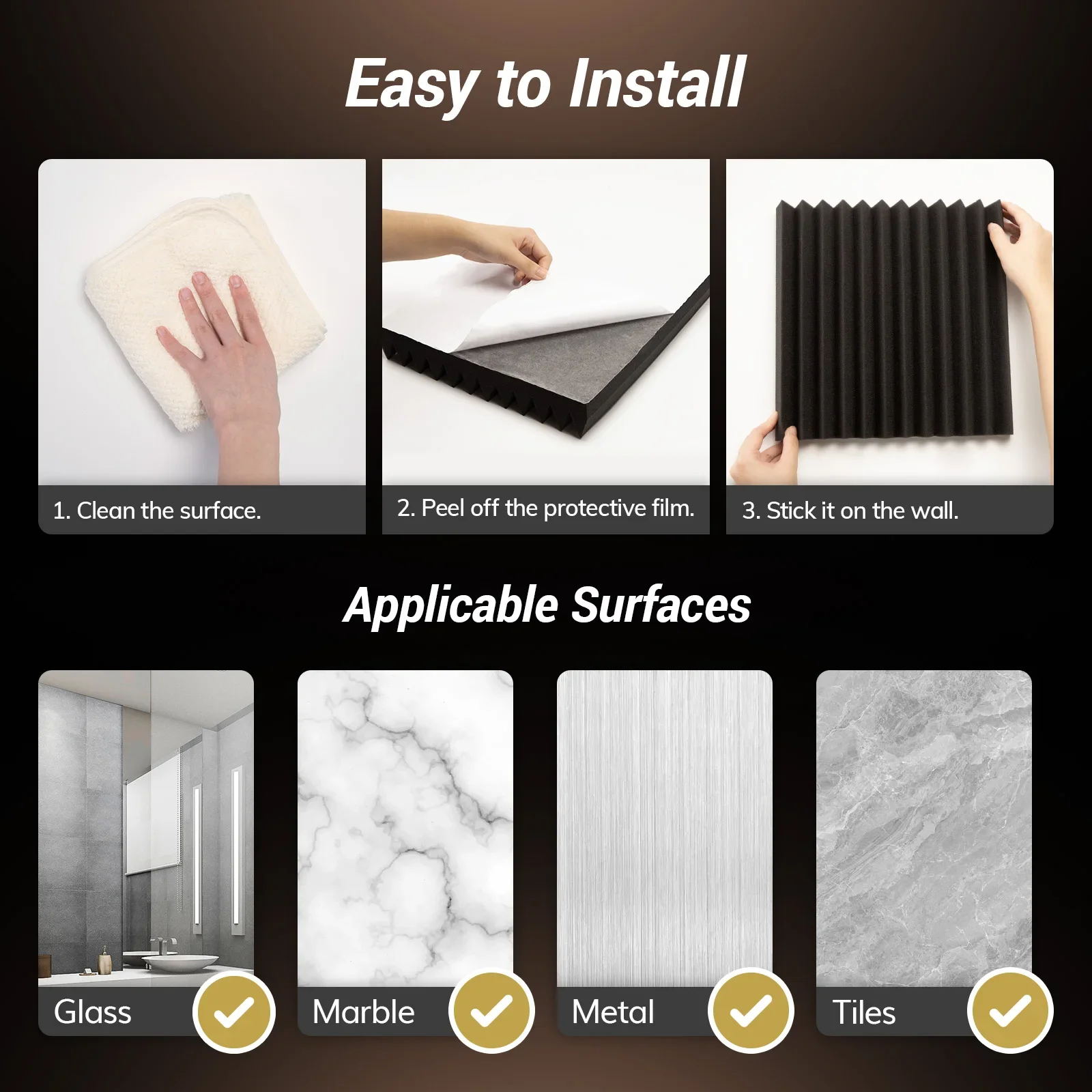 Самоклеящиеся панели из акустической пены 12*12*2 дюймов, звуковые панели с 3D-пирамидой для впитывания эха, быстрое расширение